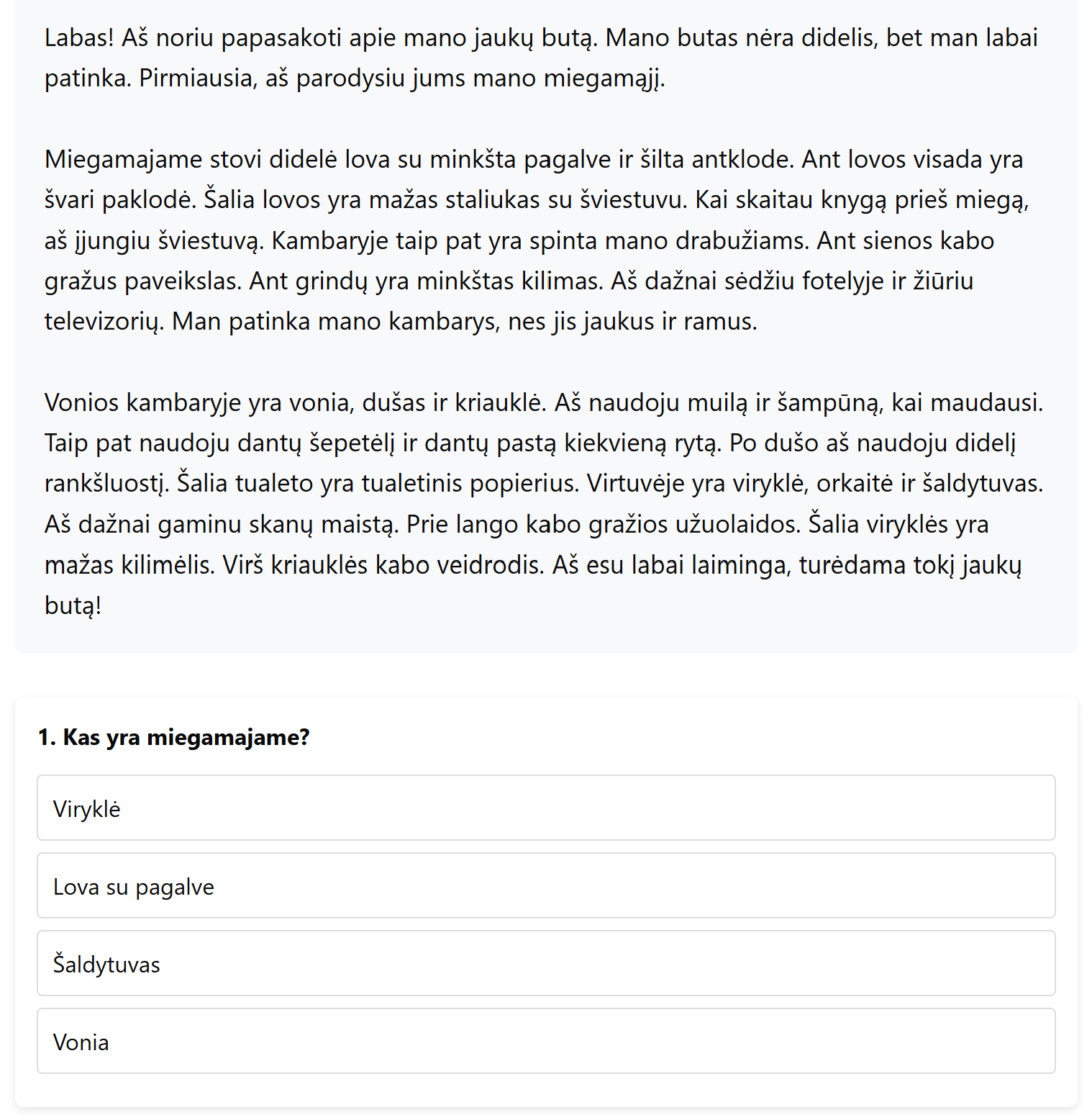 Text exercises